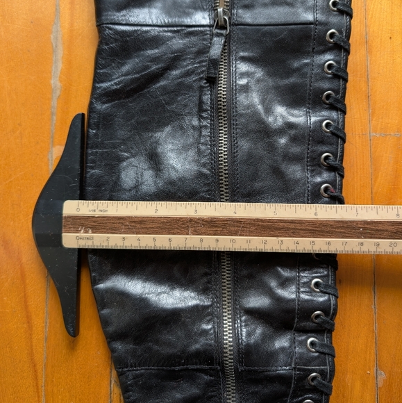 Nine West over the knee laced up leather boots - Picture 9 of 11